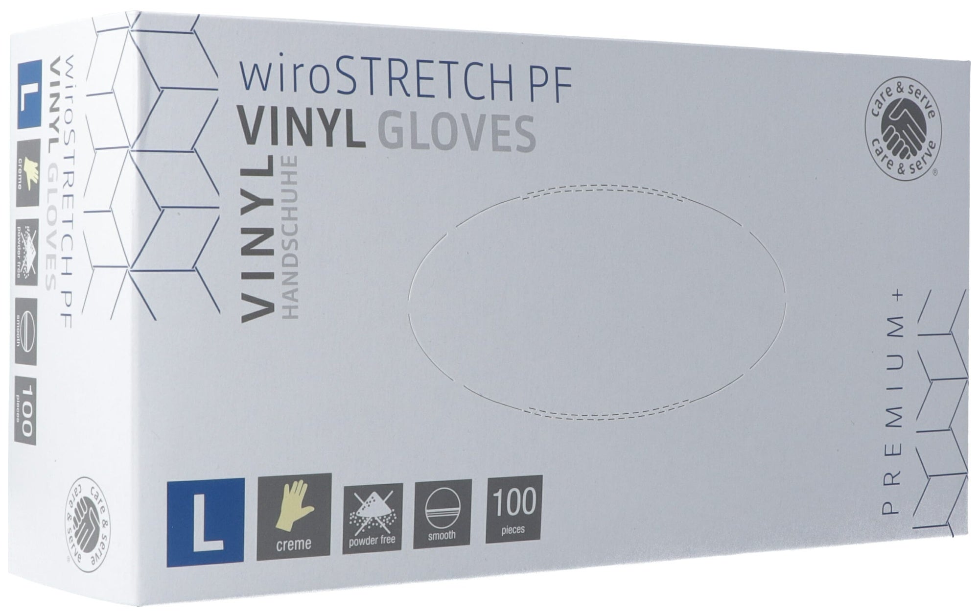 Gribi Untersuchungshandschuhe Vinyl L puderfrei unsteril Stretch plus Box 100 Stück