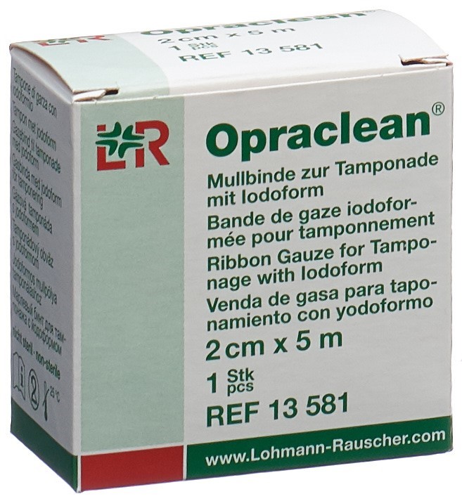 OPRACLEAN Mullbinde Tamponade Jodoform 2cmx5m