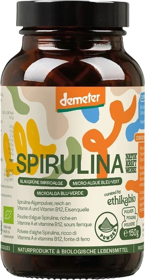 NaturKraftWerke Spirulina Plv Demeter Glas 150g