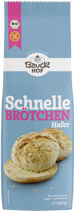 BAUCKHOF Schnelle Brötchen Hafer glutenfr 500g BAUCKHOF Schnelle Brötchen Hafer glutenfr 500g