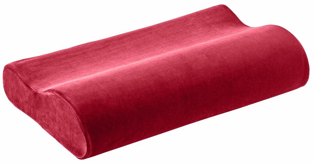 ELSA Nackenkissen 50x11cm Veloursbezug bordeaux