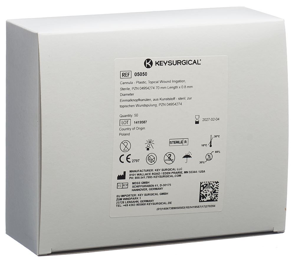 KEY SURGICAL Einm-Knopfka 0.8x70mm Kunst st 50 Stück