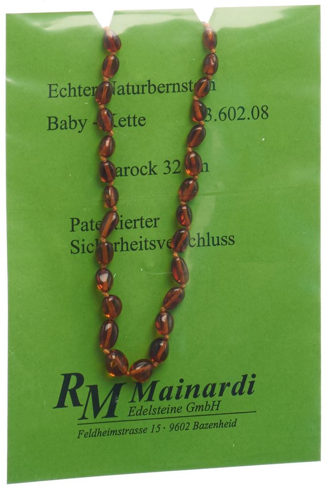 MAINARDI Natur Bernstein 32cm Barock Sicher-Verschluss