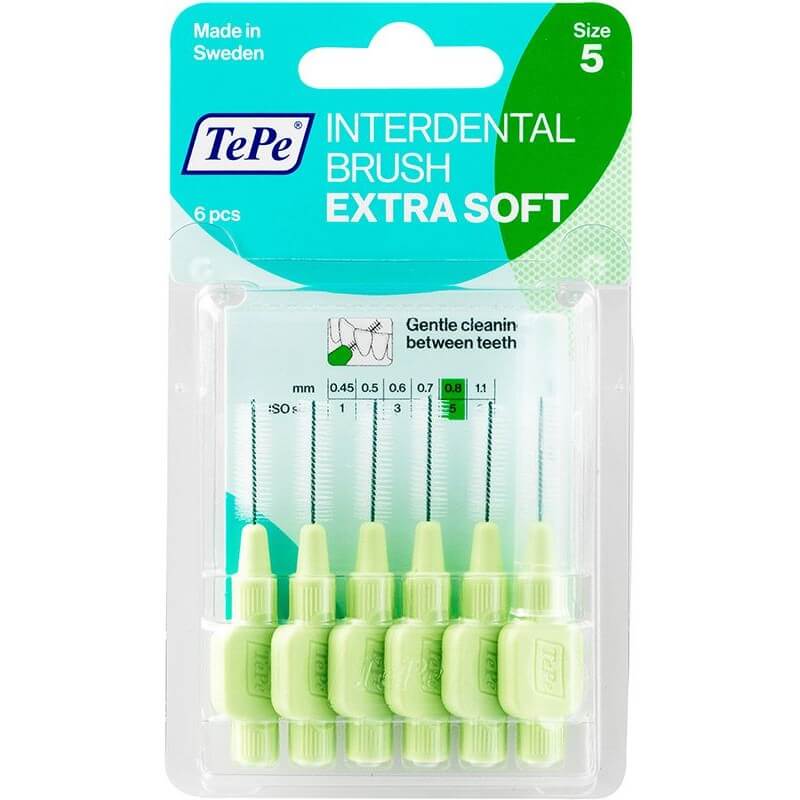 TePe Interdental Brush 0.8mm x-soft grün 6 Stück