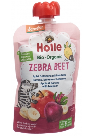 Holle Zebra Beet - Pouchy Apfel Banane rote Beete 100g Holle Zebra Beet - Pouchy Apfel Banane rote Beete 100g
