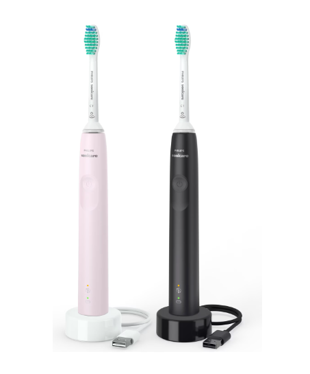Philips Sonicare 3100 Doppelpack rose-schwarz