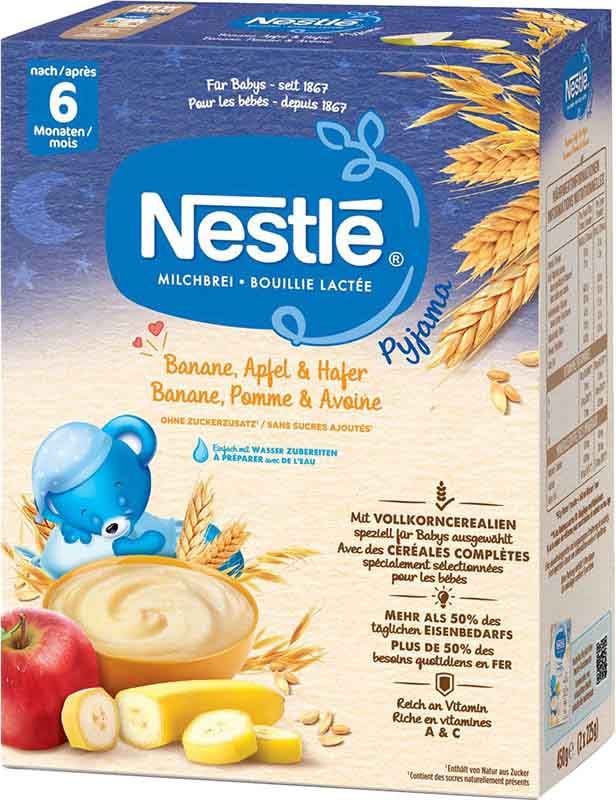 Nestlé Milchbrei Pyjama Banane Apfel & Hafer 6 Monate 450g
