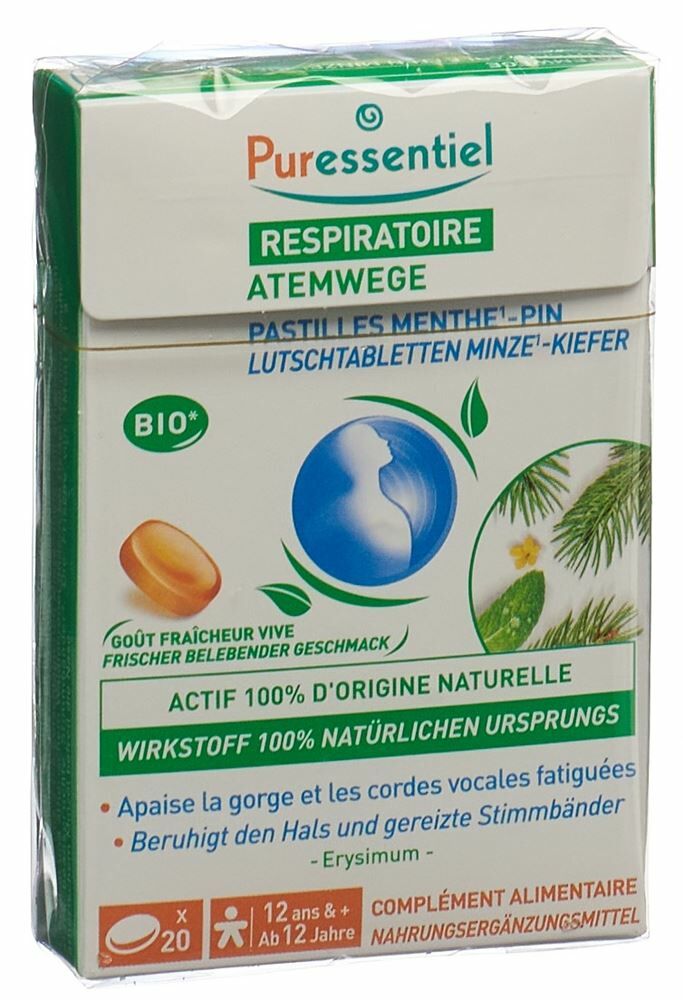 Puressentiel Lutschtablette Atemwege Minze-Kiefer 20 Stück Puressentiel Lutschtablette Atemwege Minze-Kiefer 20 Stück