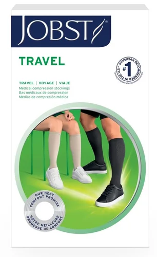 JOBST® Travel Socks Kniestrümpfe 15–20 mmHg Grösse 4 grau nature 1 Paar