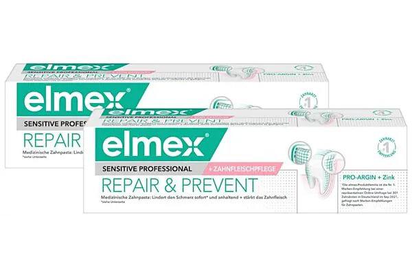 elmex SENSITIVE PROFESSIONAL REPAIR & PREVENT Zahnpasta 2 Tb 75ml elmex SENSITIVE PROFESSIONAL REPAIR & PREVENT Zahnpasta 2 Tb 75ml