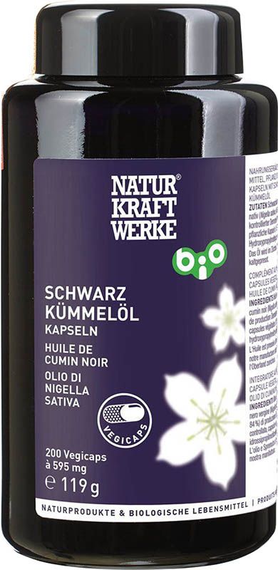 NATURKRAFTWERKE Schwarzküm Caps 595 mg Bio 200 Stück NATURKRAFTWERKE Schwarzküm Caps 595 mg Bio 200 Stück