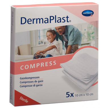 Dermaplast Kompressen 10x10cm 8-fach 5 x 2 Stück Dermaplast Kompressen 10x10cm 8-fach 5 x 2 Stück
