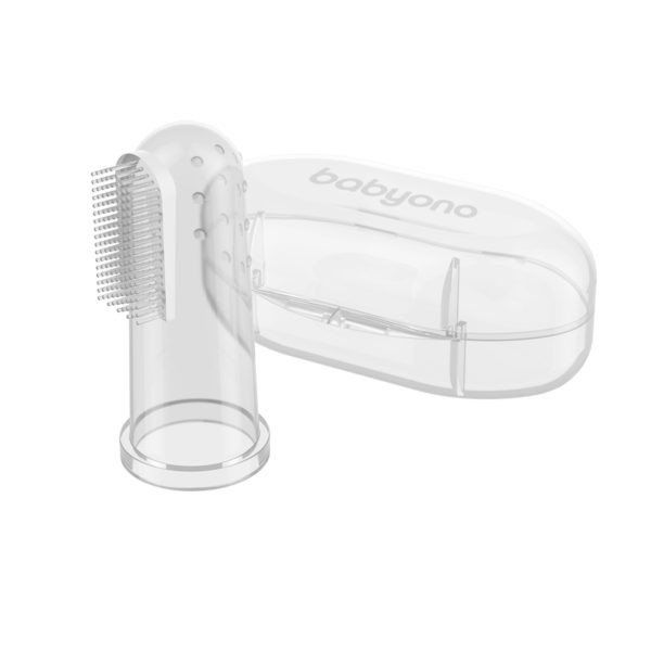 Babyono Fingerzahnbürste aus Silikon mit Box Babyono Fingerzahnbürste aus Silikon mit Box