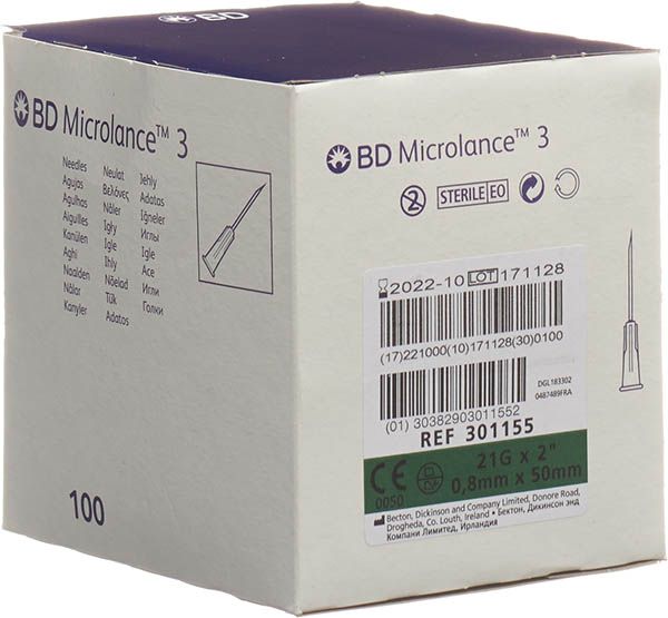 BD MICROLANCE 3 Inj Kanüle 0.80x50mm grün 100 Stück