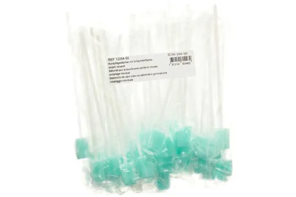 Pepco Mundpflegestäbchen Schaumstoff einzel verpackt 50 x