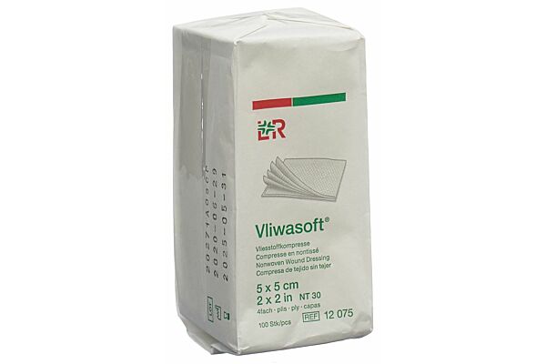 Vliwasoft Vliesstoffkompressen 5x5cm 4-lagig 100 Stück