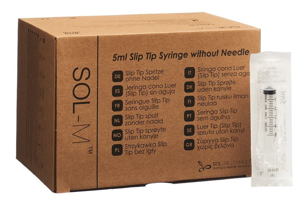 Sol-M Einwegspritze 5ml SlipTip Box 100 Stück