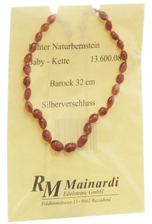 MAINARDI Natur Bernstein 32cm Barock Silberverschl