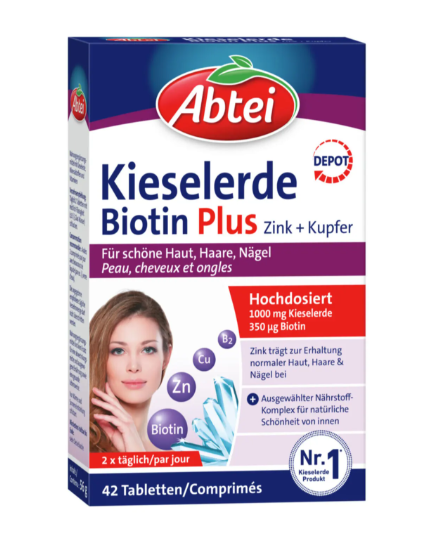 ABTEI Kieselerde Biotin Plus Tabl 42