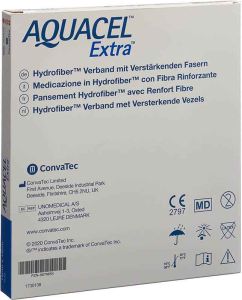 AQUACEL Extra Hydrofiber Verband 15x15cm 5 Stück