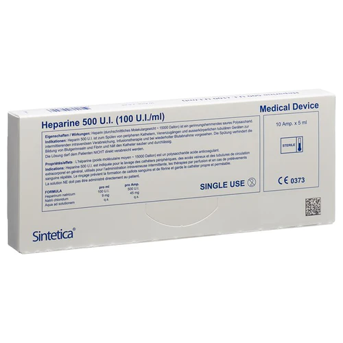 Heparin Sintetica Inj Lös 500 IE 10 Ampullen 5ml