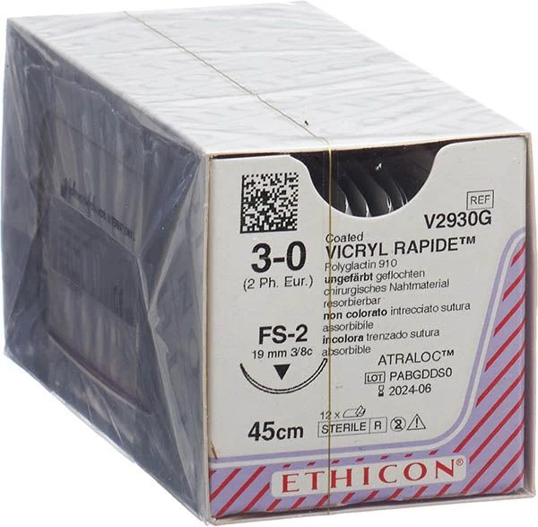 VICRYL RAPID 45cm ungefärbt 3-0 FS-2 12 Stück