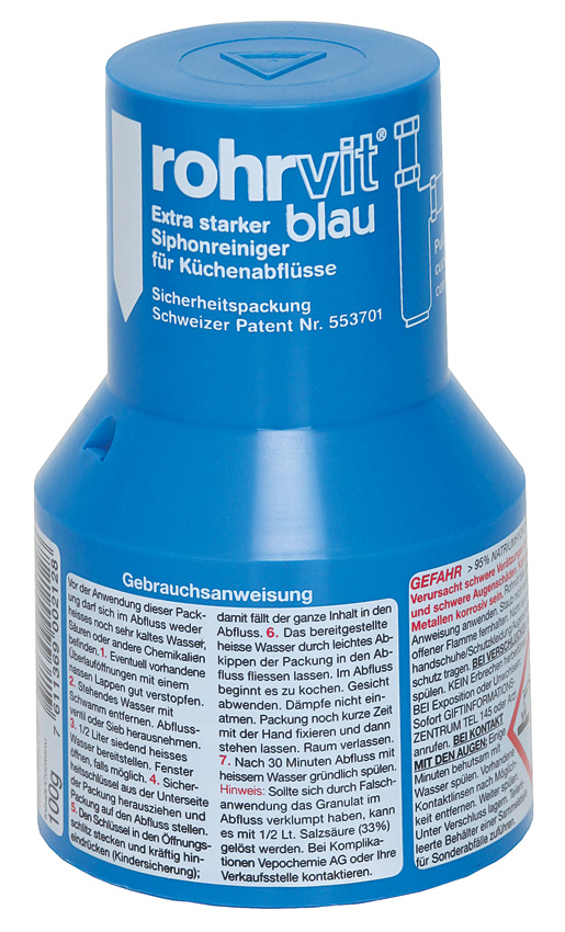 ROHRVIT Abflussreiniger Gran blau 100g ROHRVIT Abflussreiniger Gran blau 100g