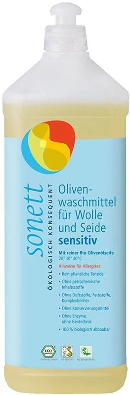 Sonett Olivenwaschmittel neutr Wolle/Seide Fl 1lt Sonett Olivenwaschmittel neutr Wolle/Seide Fl 1lt