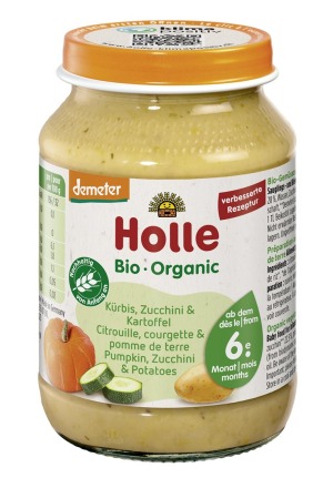 Holle Kürbis Zucchini & Kartoffel Glas 190g Holle Kürbis Zucchini & Kartoffel Glas 190g