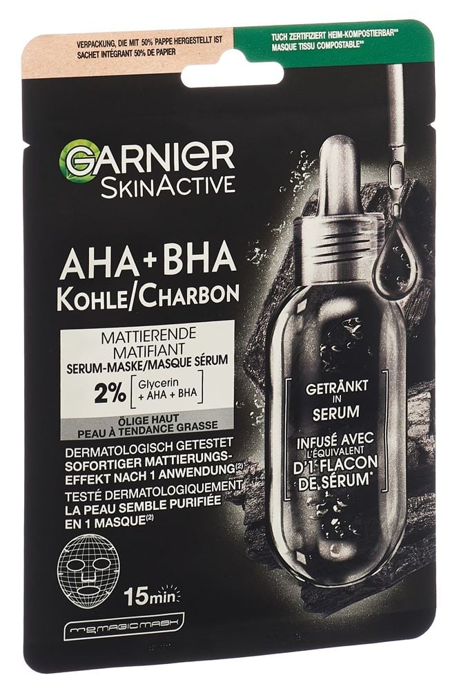 Garnier Hydra Bomb Tuchmaske schwarze Alge 28g