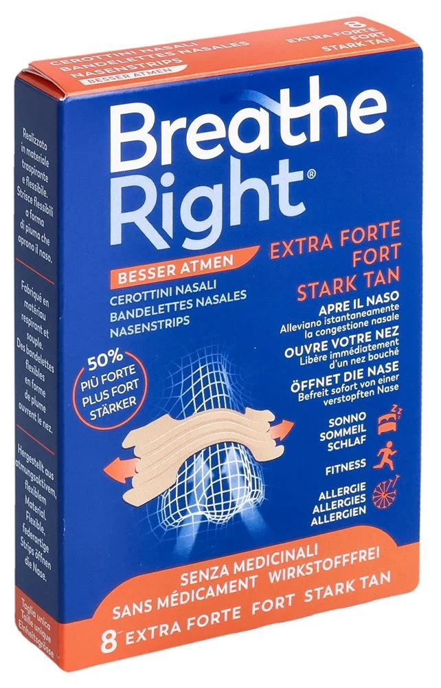 Breathe Right Nasenpflaster EXTRA Stren TAN 8 Stück