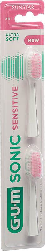 GUM Sonic Sensitive Ersatzköpfe weiss 2 Stück GUM Sonic Sensitive Ersatzköpfe weiss 2 Stück