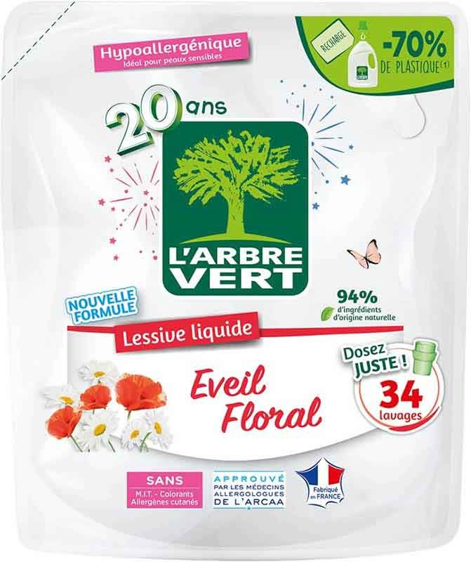 L'ARBRE VERT Refill Flüssigwaschmittel Blumen 1.53lt