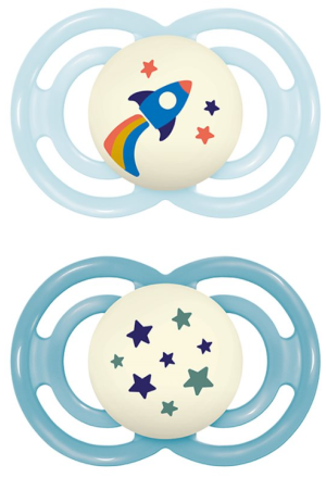 MAM Perfect Night Nuggi 6-16 Monate blue/blue 2 Stück