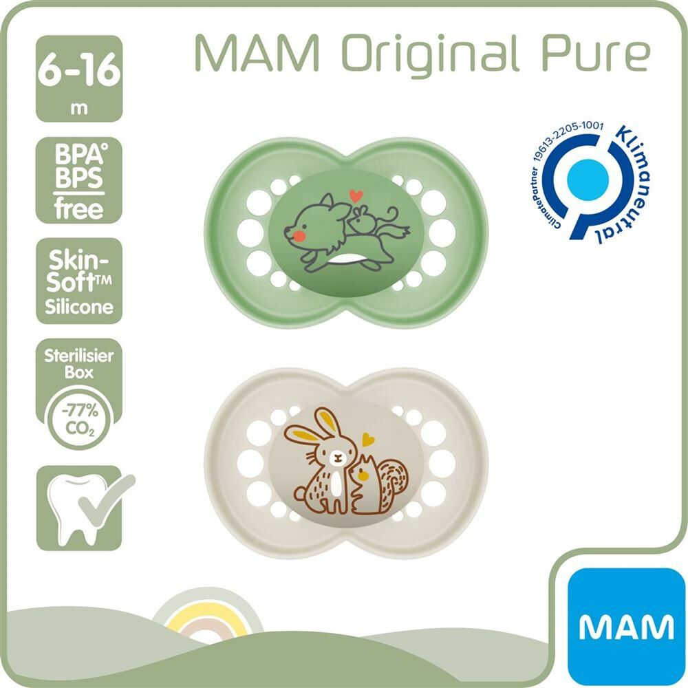 MAM Original Nuggi Pure Kautschuk 6-16 Monate 2 Stück