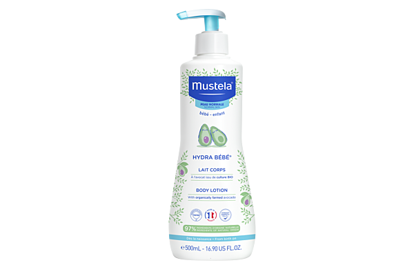 Mustela Hydra Bébé Körpermilch normale Haut 500ml