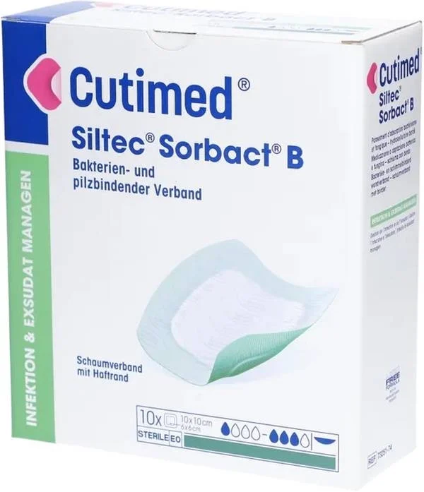 Cutimed Siltec Plus S Silikon Schaumverband 10 x 10 cm 10 Stück