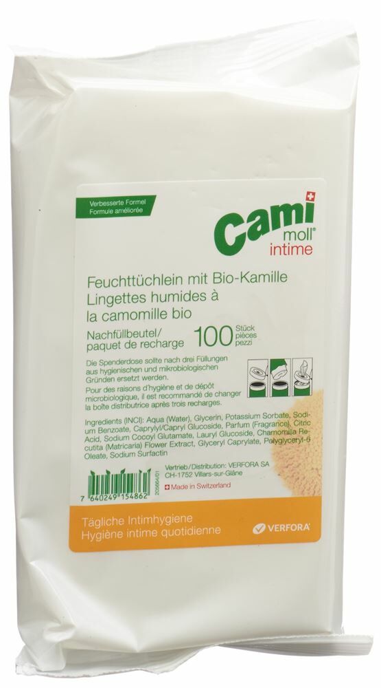 cami moll intime Feuchttücher refill neue Formel 100 Stück cami moll intime Feuchttücher refill neue Formel 100 Stück