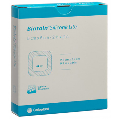 Biatain Silicone Lite Schaumverband 5x5cm 5 Stück