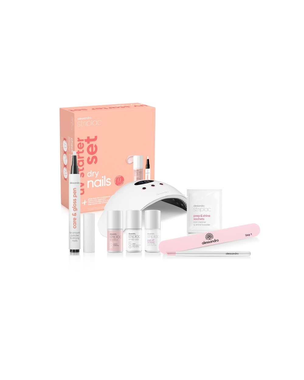 alessandro Striplac UV Starter Set Dry Nails 1 Colour