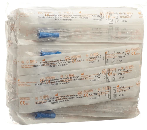 QUALIMED Frauenkatheter 18 cm CH 8 PVC steril 100 Stück