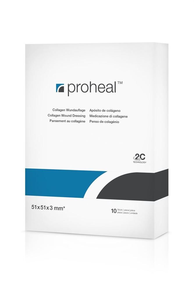 PROHEAL Collagen Wundauflage 51x51x3mm 10 Stück