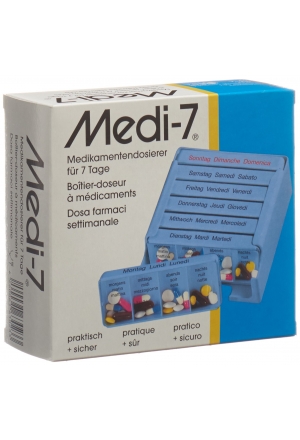 Medi-7 Medikamentendosierer 7 Tage deutsch/französisch/italienisch blau