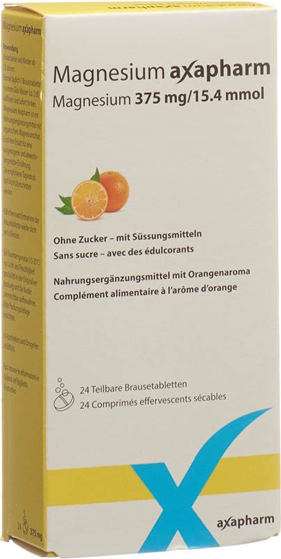 Magnesium Axapharm Brausetabl 375mg 24 Stück Magnesium Axapharm Brausetabl 375mg 24 Stück