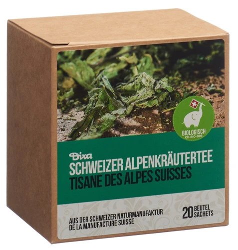DIXA Schweizer Alpenkräuter Bio Teebeutel Box 20 Stück
