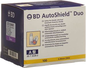 BD AutoShield Duo Sicherheitspennadel 5mm 100 Stück