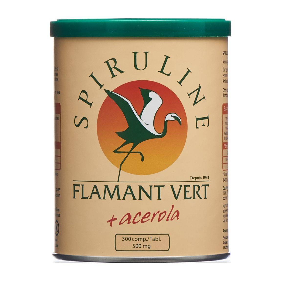 Spirulina Flamant Vert + Acerola (Vitamin C) Tablette 500mg 300 Stück Spirulina Flamant Vert + Acerola (Vitamin C) Tablette 500mg 300 Stück