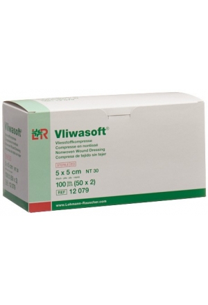 Vliwasoft Vliesstoffkompressen 5x5cm 6-lagig steril 50 x 2 Stück