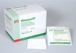 Vliwasoft Vliesstoffkompressen 10x10cm 4-lagig steril 2 x 75 Stück