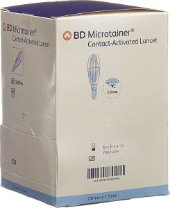 BD Microtainer kontaktaktivierte Lanzetten für die Kapillarblutentnahme 1.5x2mm blau 200 Stück